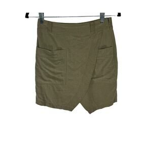 Madewell Women Skirts Wrap Green Knee Length Retro size 00